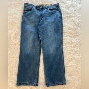 Duluth Flex Ballroom Jeans Men's 40x30 Relaxed Fit Blue Work Stretch Cotton